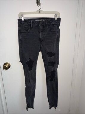 American Eagle Outfitters Black Ripped Skinny Jeans